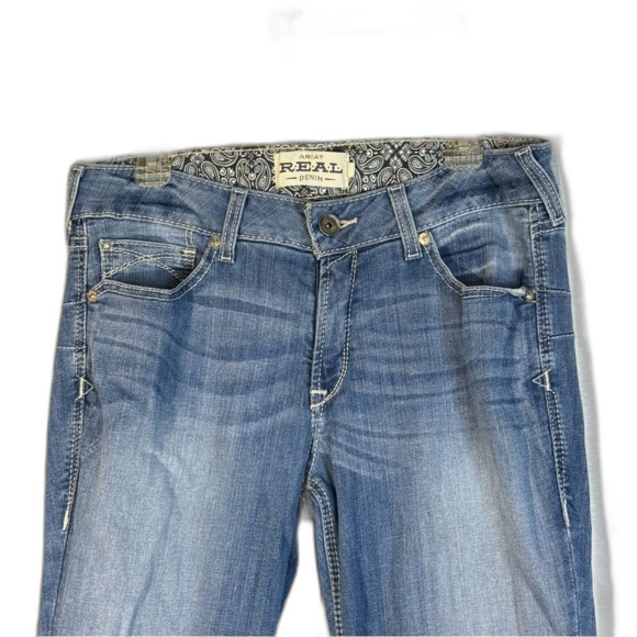 Ariat Real denim Flare Leg mid rise Jeans raw hem size 32 R - Picture 3 of 15